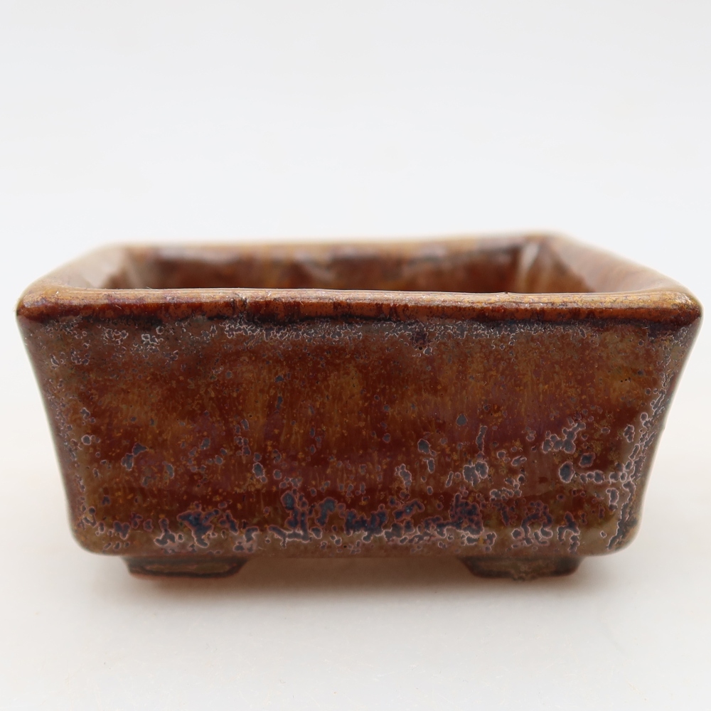 Bonsaischale aus Keramik 7 x 7 x 3,5 cm, braun