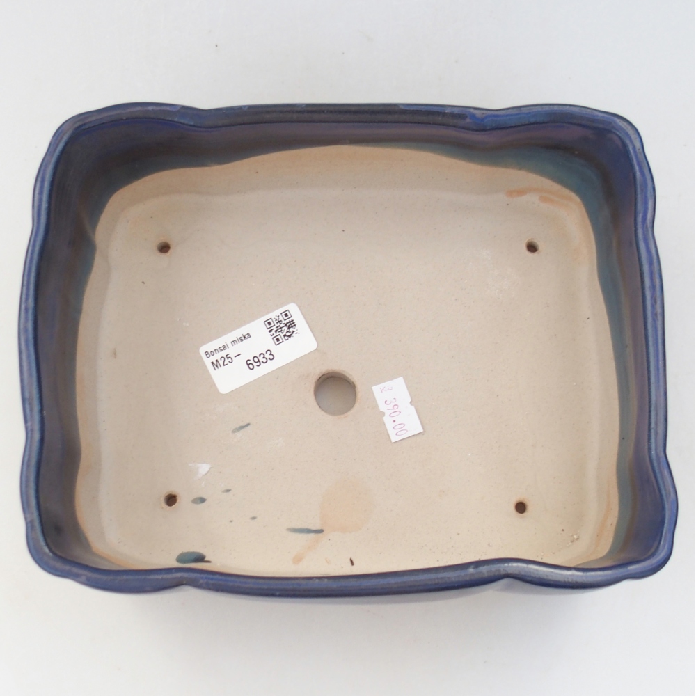 Bonsaischale aus Keramik 20,5 x 17 x 7 cm, Farbe blau