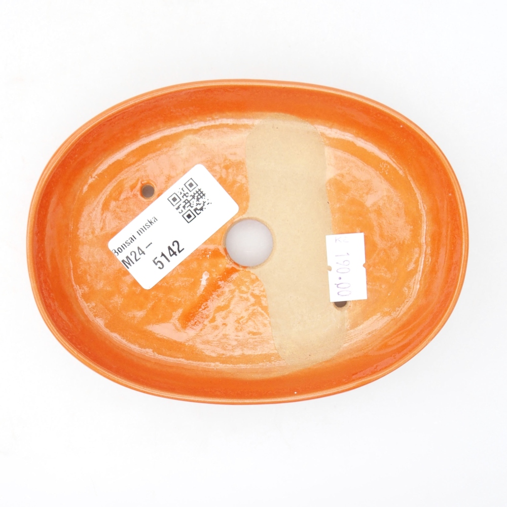 Keramik-Bonsaischale  13 x 10 x 2,5 cm, Farbe orange