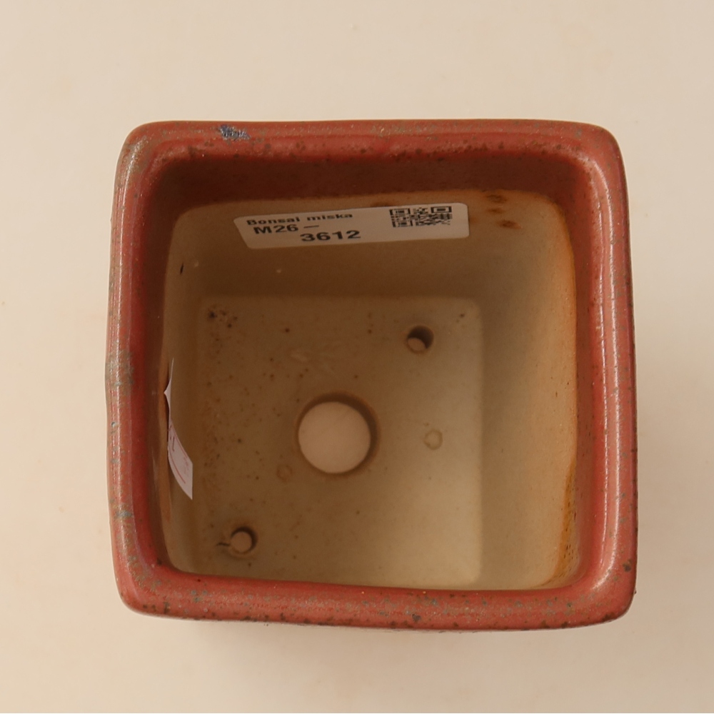 Keramik-Bonsai-Schale 7,5 x 7,5 x 10 cm, Farbe: Rosa