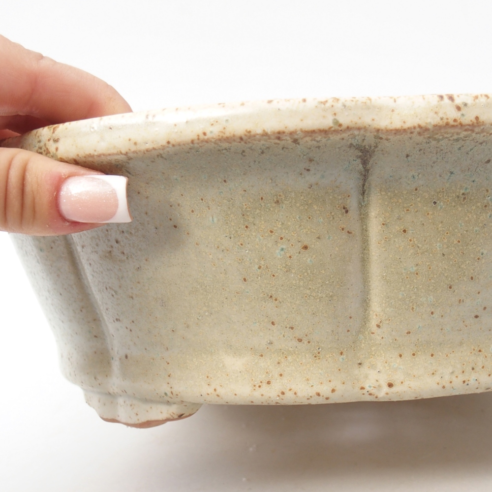 Bonsaischale aus Keramik 26 x 26 x 8,5 cm, Farbe beige