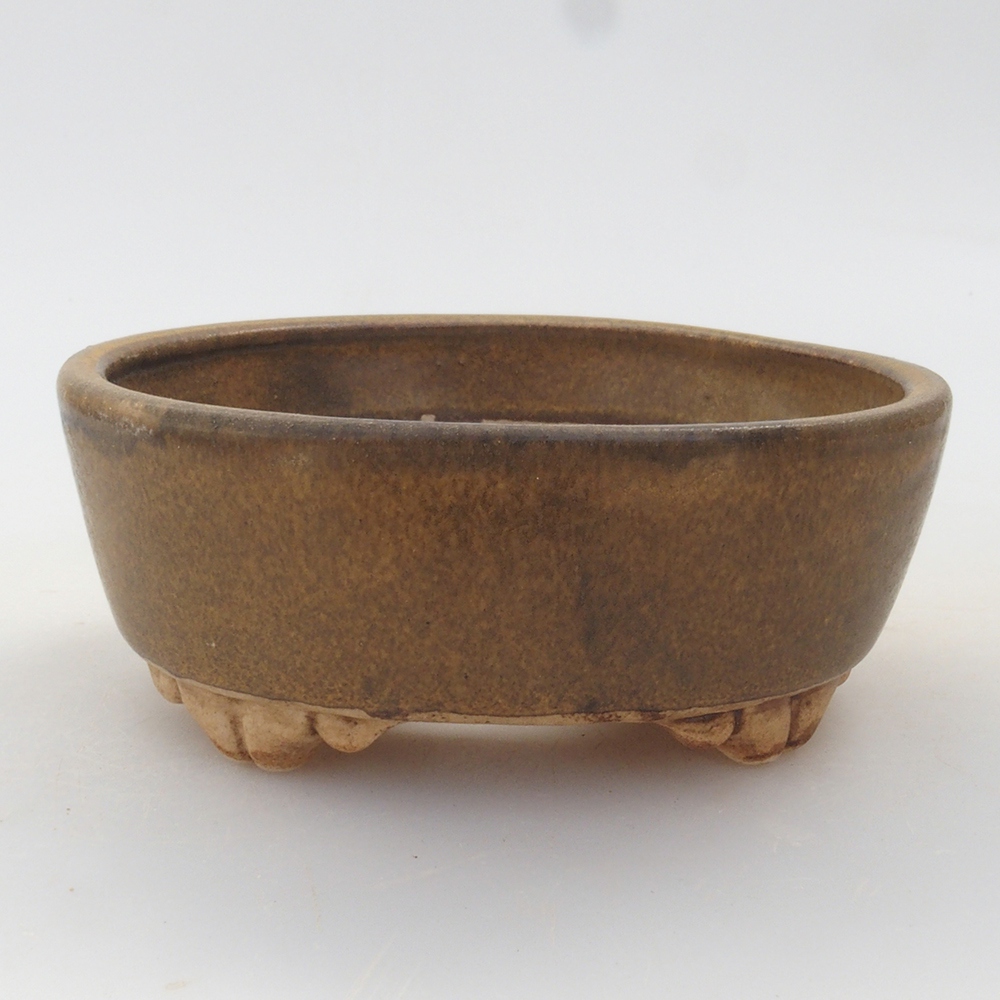 Bonsaischale aus Keramik 9 x 8 x 3,5 cm, Farbe braun