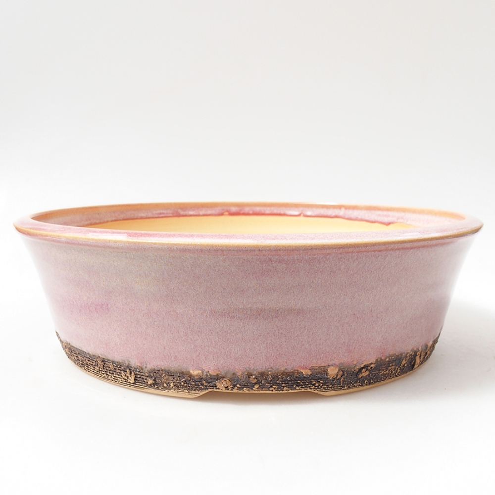 Keramik-Bonsaischale 26 x 26 x 7,5 cm, Farbe rosa