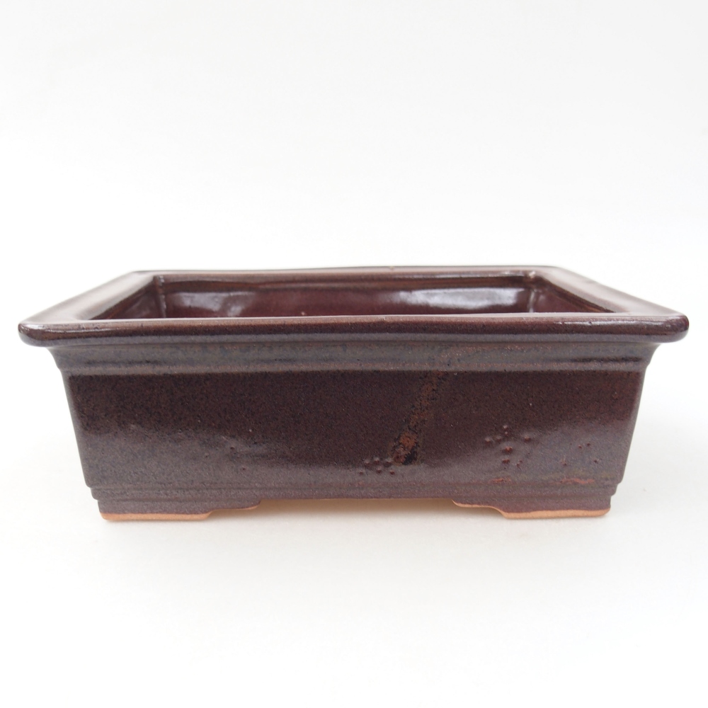 Keramik-Bonsaischale 16 x 12 x 4,5 cm, Farbe braun