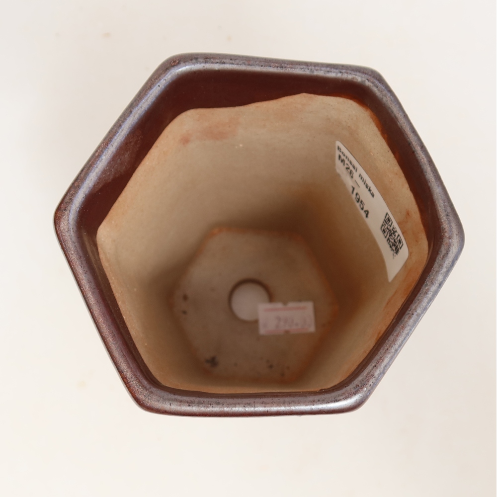 Keramik-Bonsai-Schale 9,5 x 8,5 x 14 cm, metallfarben