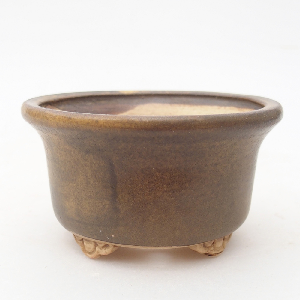 Bonsaischale aus Keramik 9 x 9 x 3,5 cm, Farbe braun