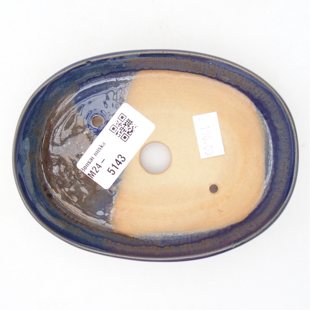 Keramik-Bonsaischale  13 x 10 x 2,5 cm, Farbe blau