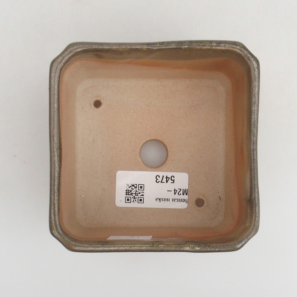 Keramik-Bonsaischale 9,5 x 9,5 x 7 cm, Farbe Grün