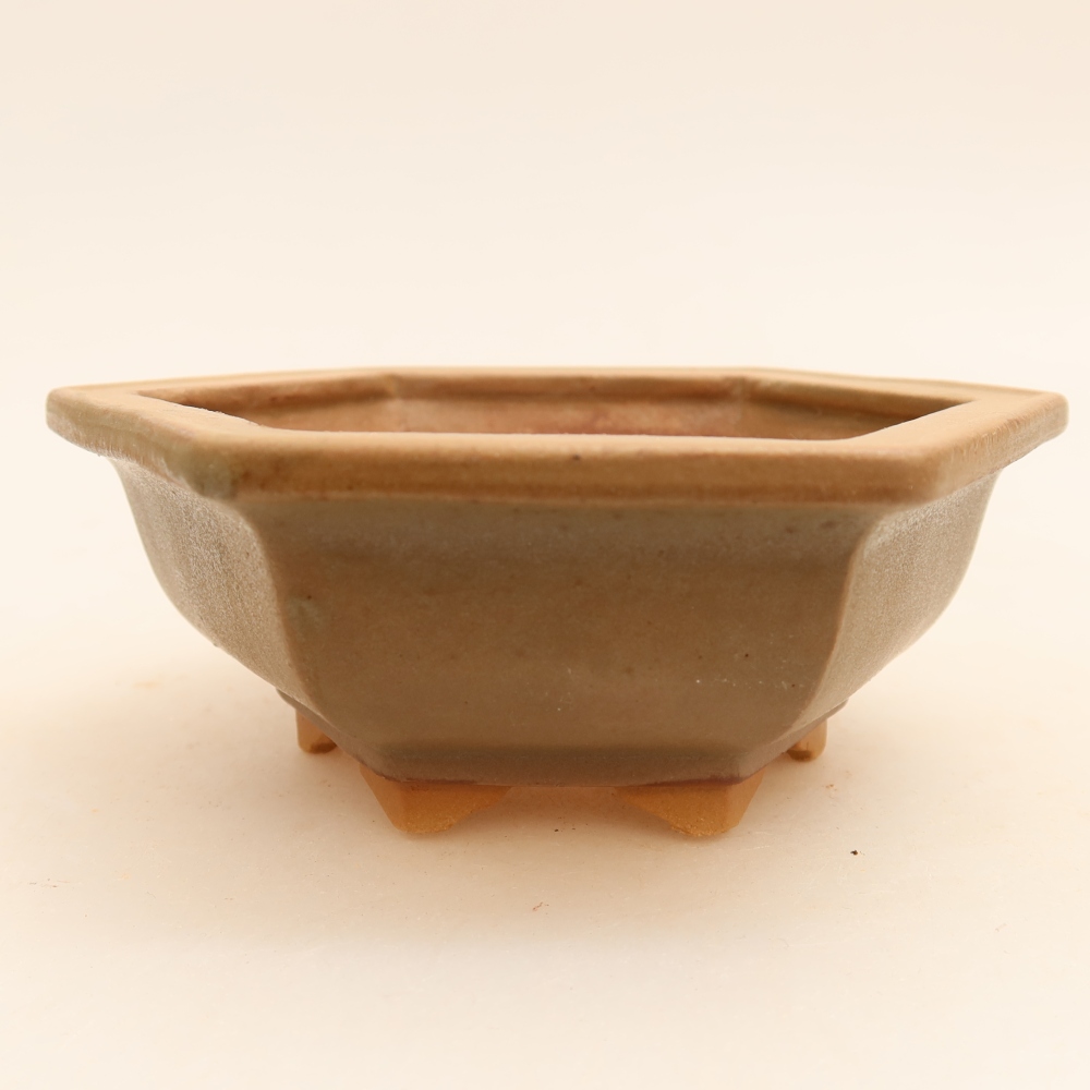 Keramik-Bonsai-Schale, 12 x 10,5 x 4 cm, Farbe: Grau