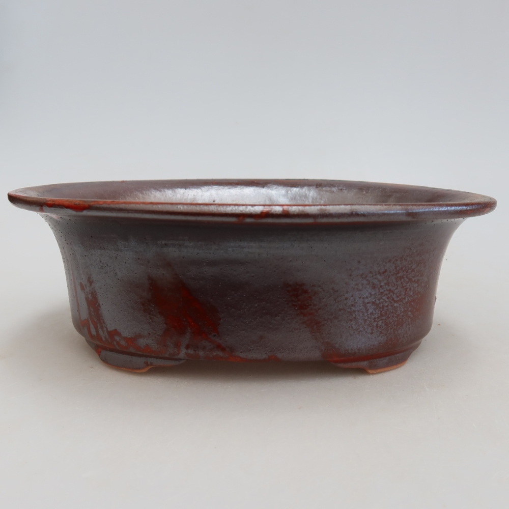 Keramik-Bonsai-Schale 19,5 x 15,5 x 6,5 cm, metallfarben