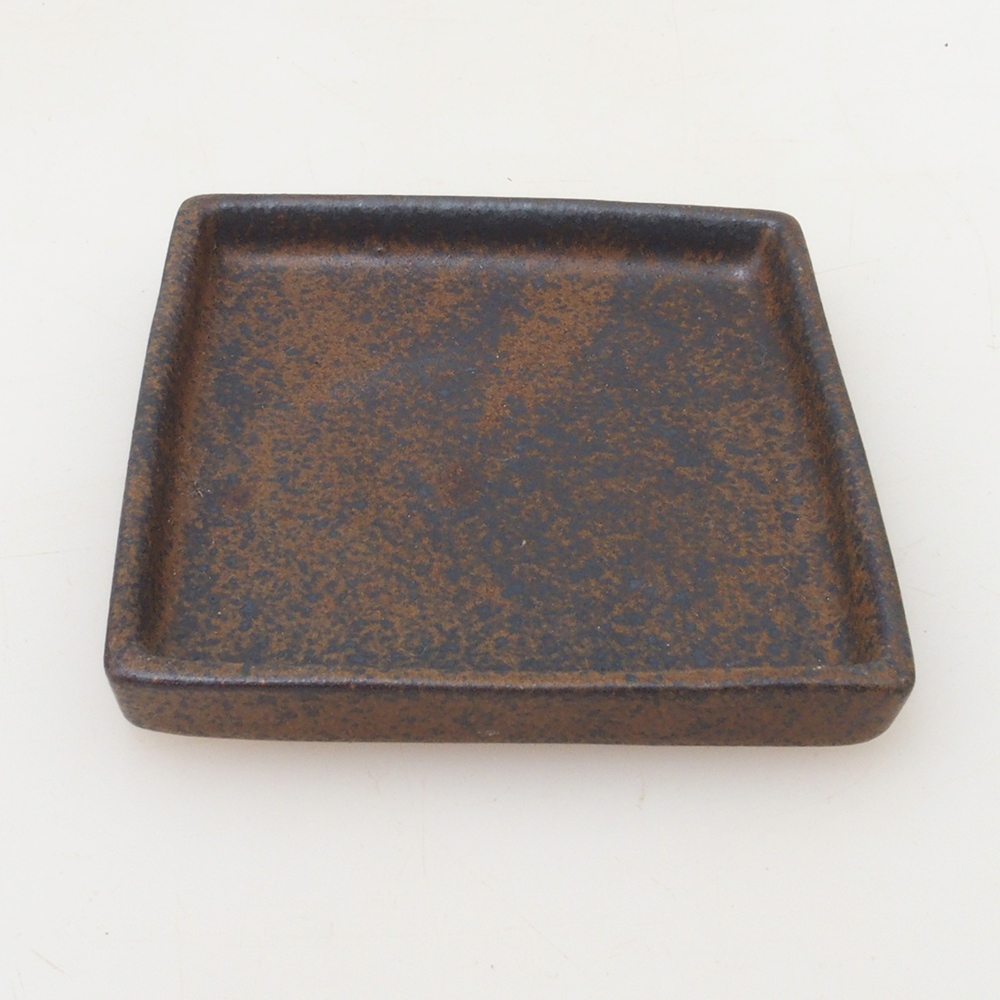 Bonsai-Schale quadratisch S – 8 x 8 x 1 cm – braun