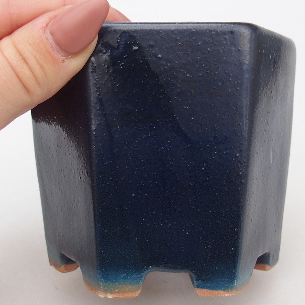 Bonsaischale aus Keramik 9,5 x 8,5 x 8 cm, Farbe blau