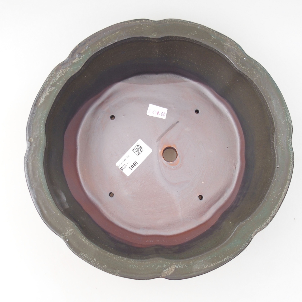 Keramik-Bonsaischale 26 x 26 x 8 cm, Farbe grau