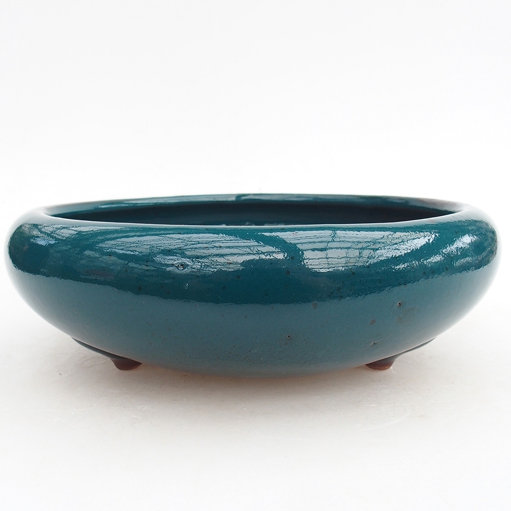 Bonsaischale aus Keramik 21 x 21 x 7,5 cm, Farbe grün
