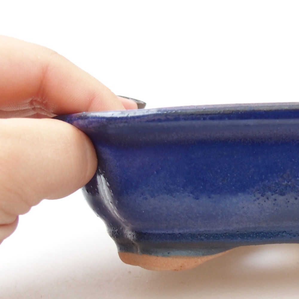Keramik-Bonsaischale 16 x 12,5 x 4,5 cm, Farbe blau