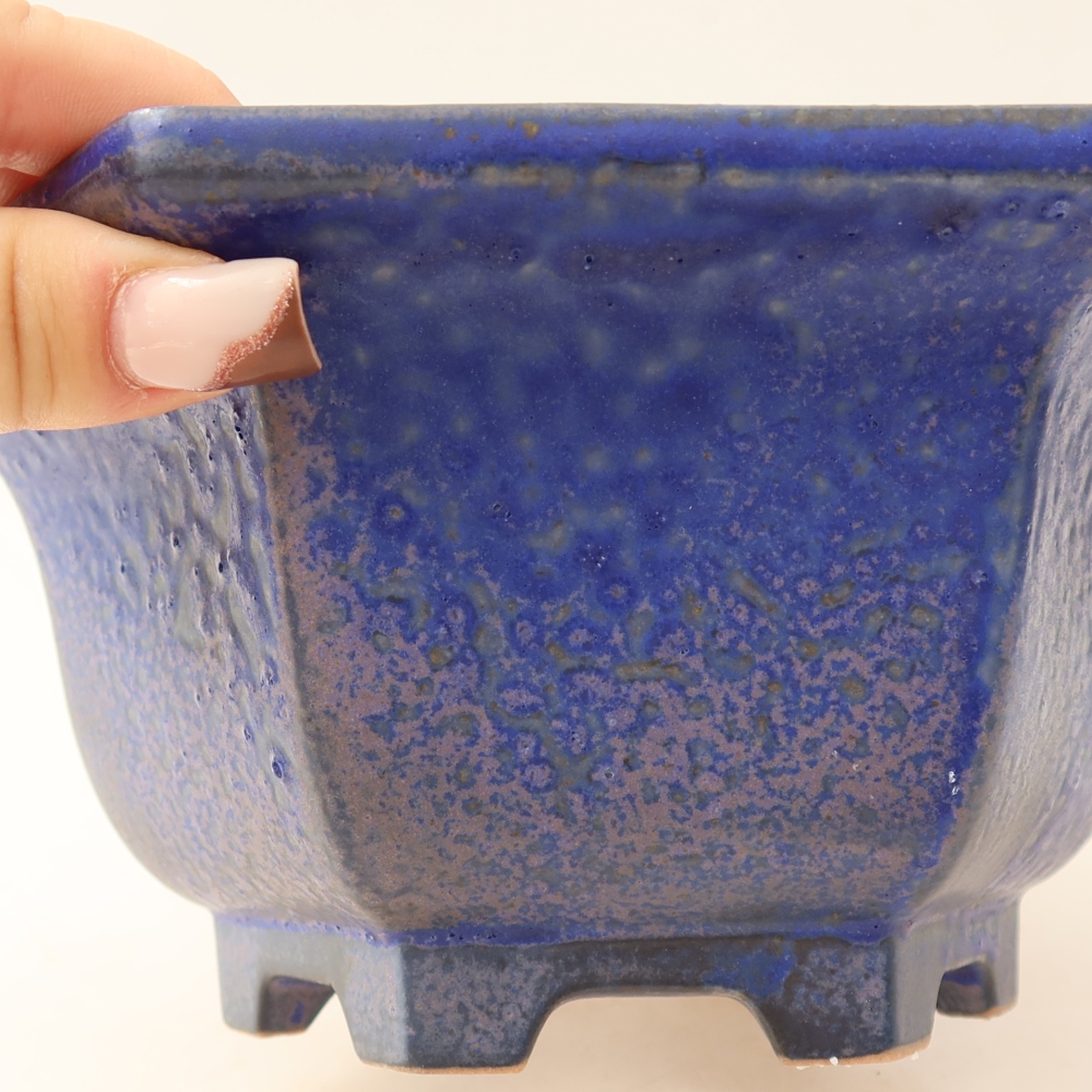 Bonsaischale aus Keramik 18,5 x 16,5 x 9 cm, Farbe blau