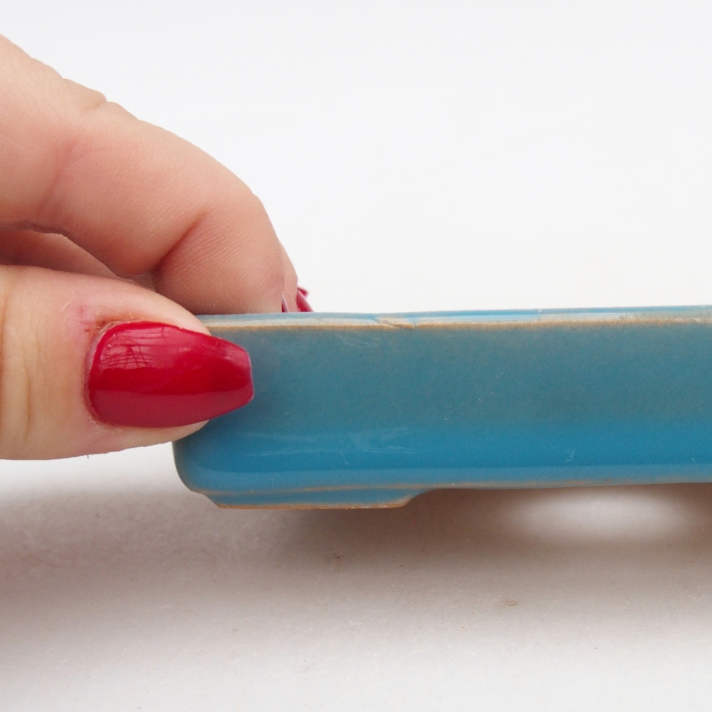 Bonsaischale aus Keramik 10,5 x 7 x 2 cm, Farbe blau