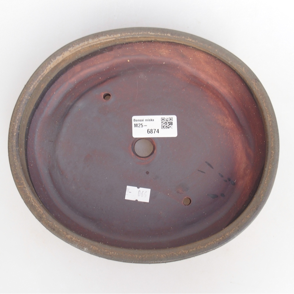 Bonsaischale aus Keramik 22,5 x 20 x 4,5 cm, braun