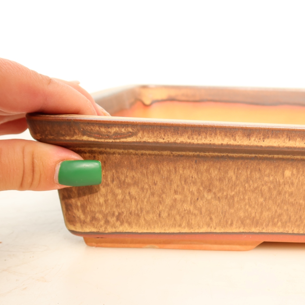 Keramikschale  45 x 29 x 6,5 cm, Farbe: braun