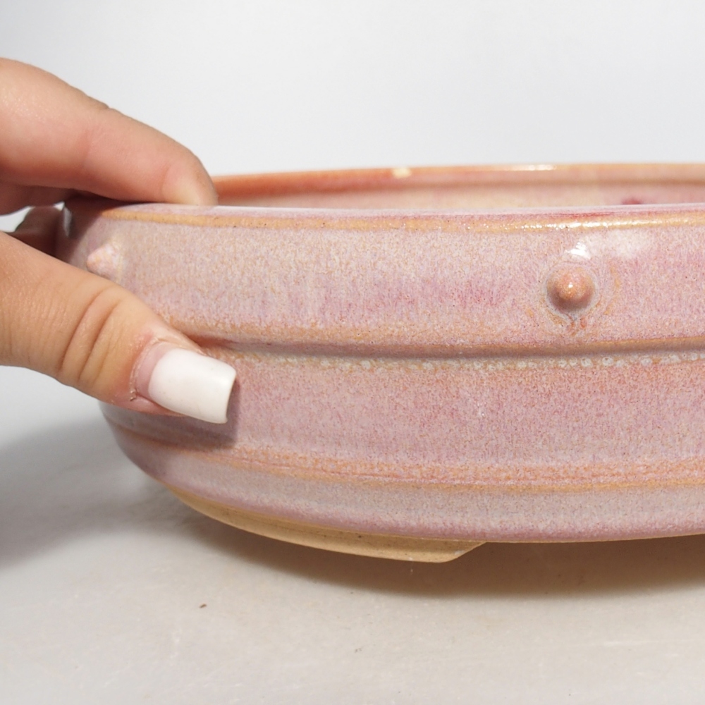 Bonsaischale aus Keramik 23 x 23 x 6,5 cm, rosa