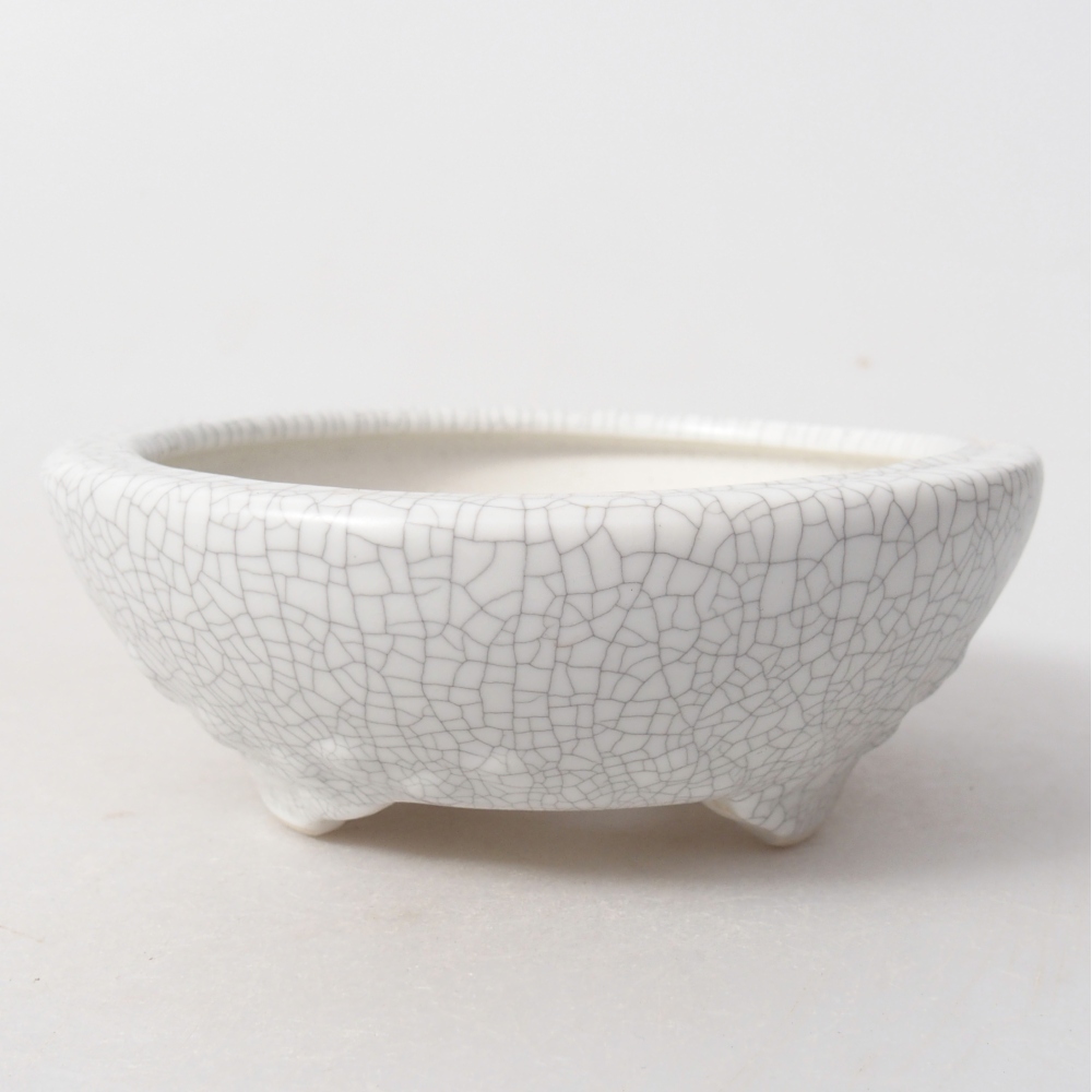 Bonsaischale aus Keramik 11,5 x 11,5 x 4,5 cm, Raku-Farbe