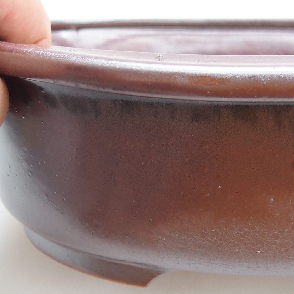 Bonsaischale aus Keramik 25 x 20,5 x 8 cm, bordeauxrot