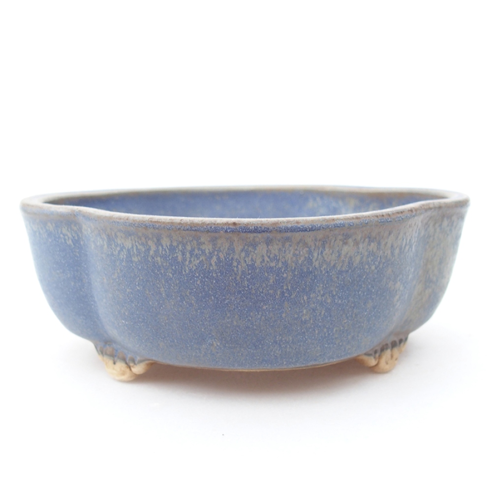 Bonsaischale aus Keramik 13,5 x 13 x 5 cm, Farbe blau
