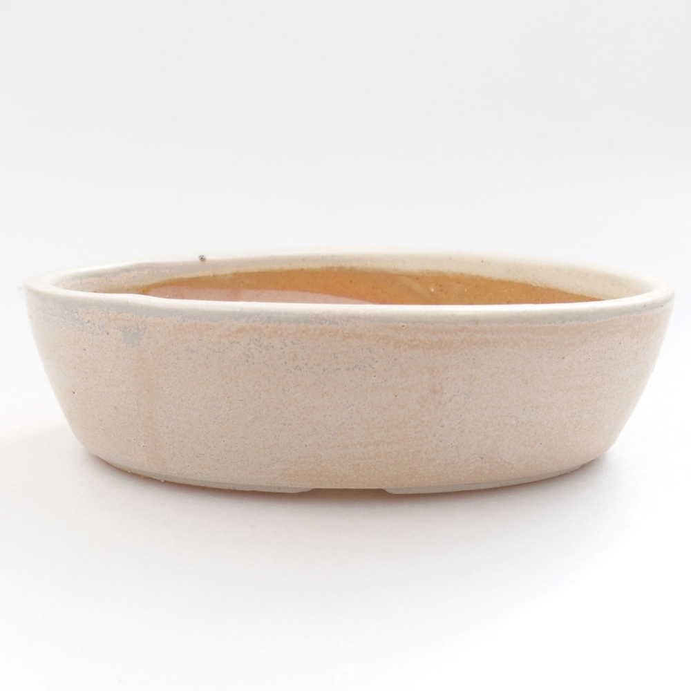 Keramik-Bonsaischale 15 x 9,5 x 4 cm, Farbe beige