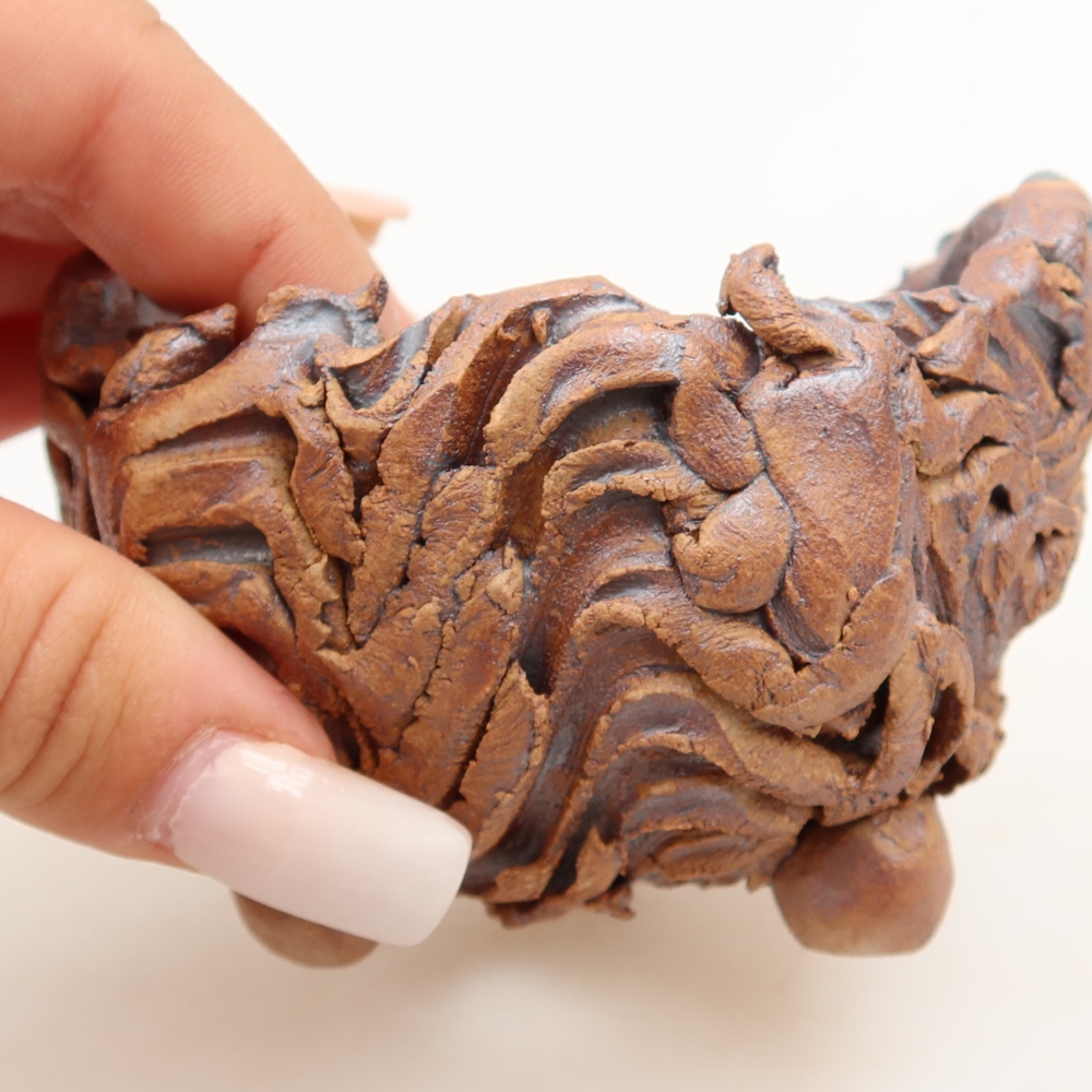 Keramikschale 9 x 8,5 x 6 cm , Farbe braun