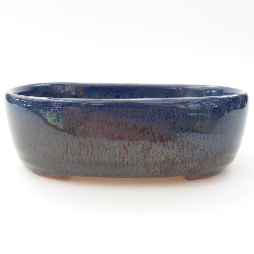 Keramik-Bonsaischale  13 x 9 x 4 cm, Farbe blau