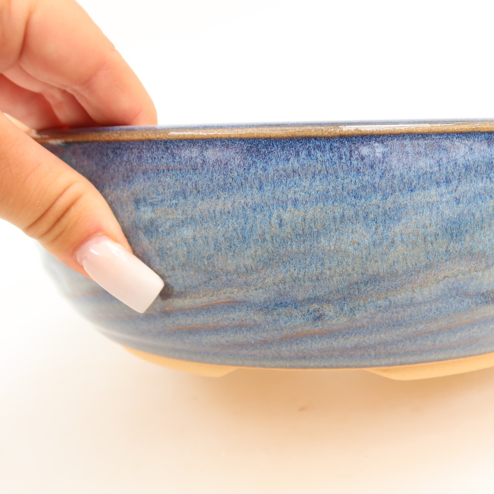 Keramik-Bonsai-Schale 21,5 x 21,5 x 7 cm, Farbe: Blau
