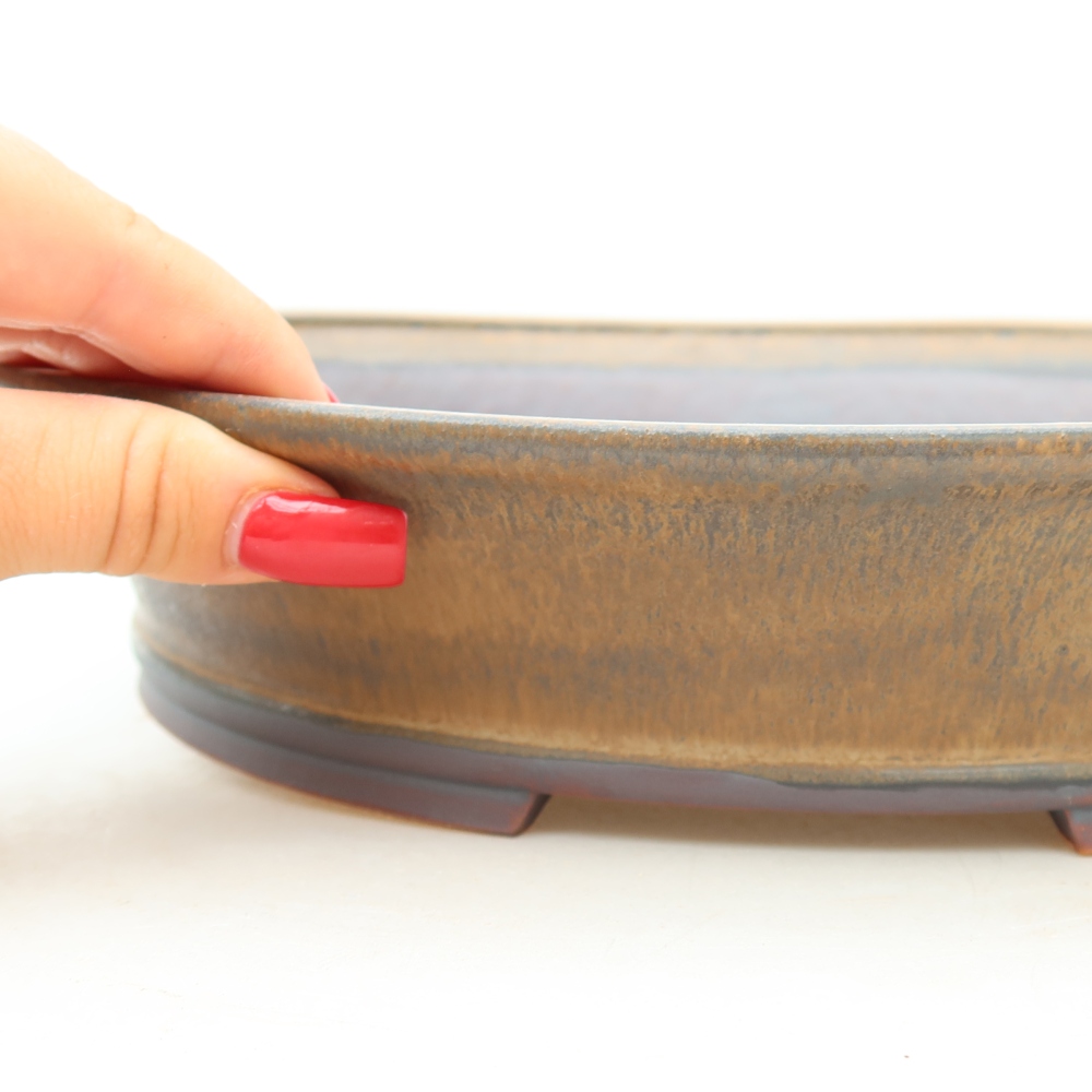 Keramik-Bonsai-Schale 27 x 24,5 x 6 cm, Farbe: braun
