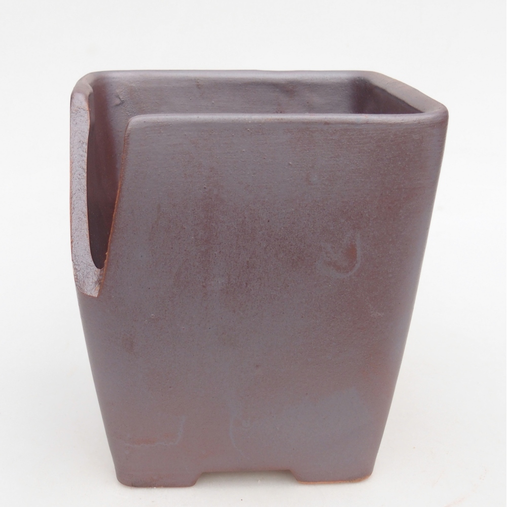 Bonsaischale aus Keramik 13,5 x 13,5 x 15 cm, metallfarben