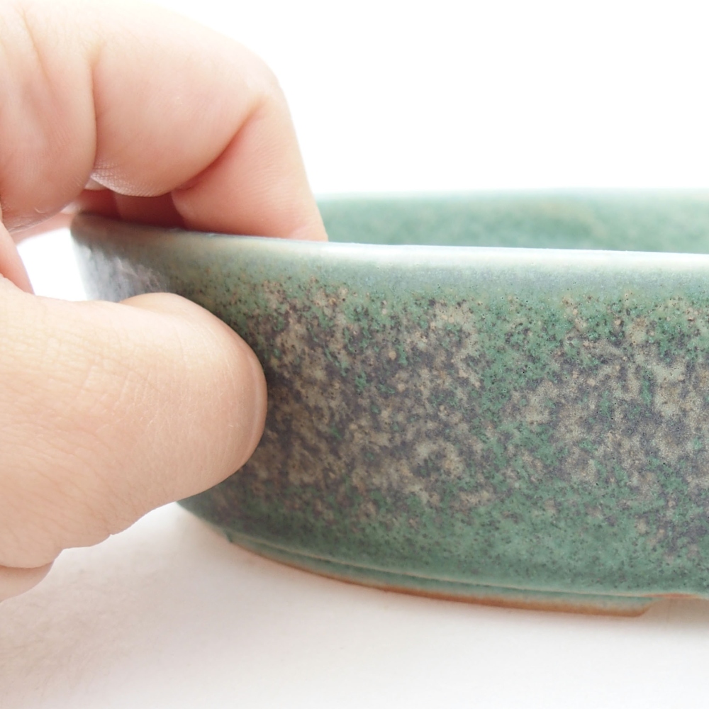 Keramik-Bonsaischale 18,5 x 13,5 x 4,5 cm, Farbe Grün