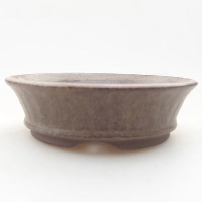 Keramische Bonsai-Schale 10,5 x 10,5 x 3 cm, braune Farbe - 1