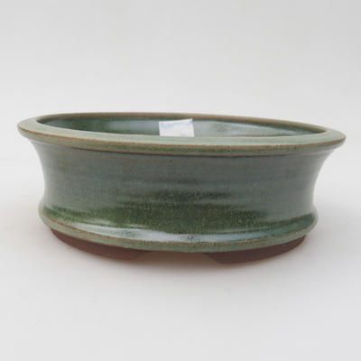 Bonsaischale aus Keramik 16 x 16 x 5 cm, Farbe grün - 1