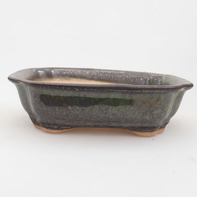 Keramische Bonsai-Schale 15,5 x 12 x 4,5 cm, Farbe grün - 1