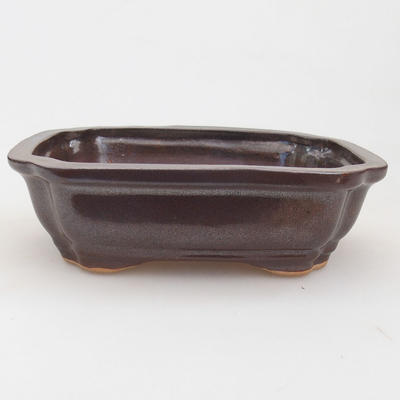 Keramische Bonsai-Schale 15,5 x 12 x 4,5 cm, braune Farbe - 1