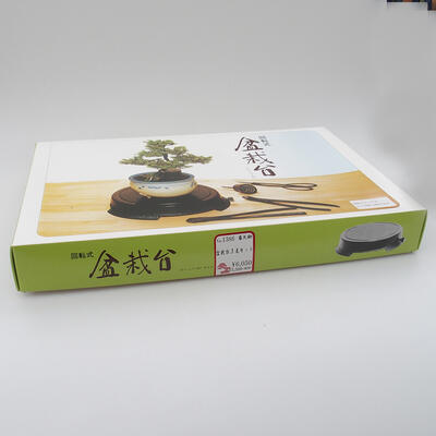 Set aus japanischen Bonsai-Werkzeugen, Drehteller, Schere und Pinzette - 1