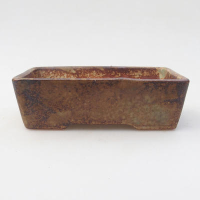 Keramik Bonsai Schüssel 12,5 x 9 x 4 cm, braun-grüne Farbe - 2. Qualität - 1