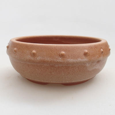 Keramik Bonsai Schüssel 14 x 14 x 5 cm, beige Farbe - 1