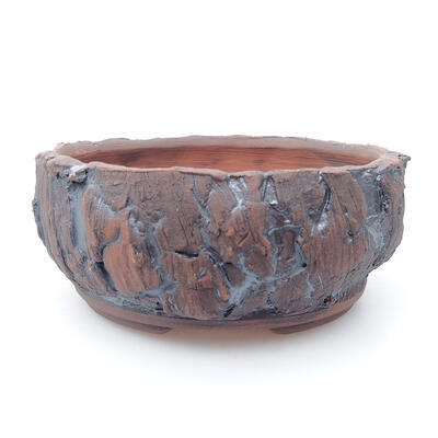 Keramik-Bonsaischale 11,5 x 11,5 x 5 cm, Farbe braun - 1