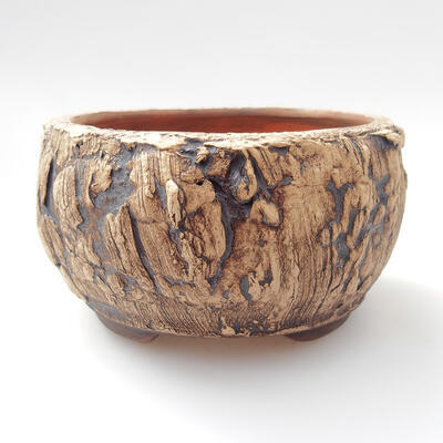 Keramik-Bonsaischale 9,5 x 9,5 x 5,5 cm, Farbe braun - 1