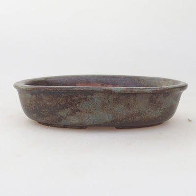 Keramische Bonsai-Schale 12 x 8 x 3 cm, braun-blaue Farbe - 1