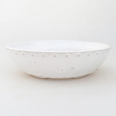 Keramische Bonsai-Schale 17 x 17 x 4,5 cm, Farbe weiß - 1