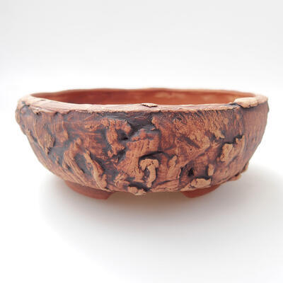 Keramik-Bonsaischale 11,5 x 11,5 x 4 cm, Farbe braun - 1