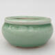 Keramik-Bonsaischale 7,5 x 7,5 x 3,5 cm, Farbe grün - 1/3