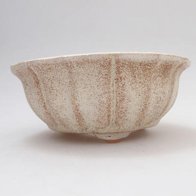 Keramische Bonsai-Schale 11,5 x 11,5 x 4,5 cm, Farbe weißbraun - 1