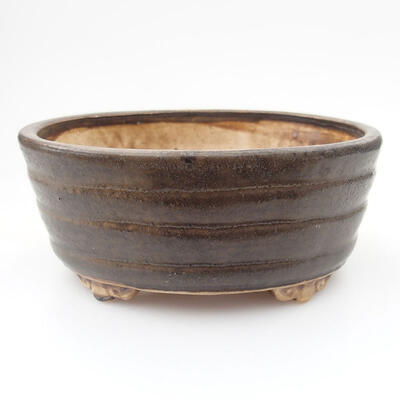 Keramik-Bonsaischale 11 x 9 x 4,5 cm, Farbe braun - 1