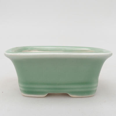 Keramik-Bonsaischale 10 x 7,5 x 4 cm, Farbe grün - 1